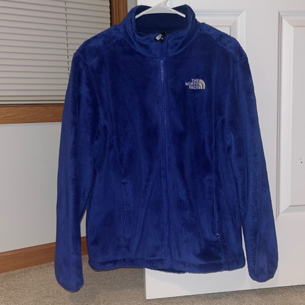 The North Face Blue Osito fuzzy zip up jacket